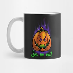 See no evil pumpkin Mug